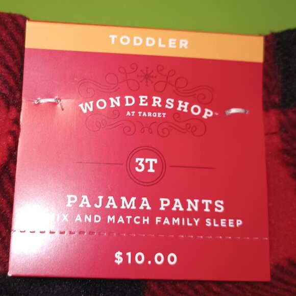 NEW Wondershop Toddler/Big Boy Red Buffalo Check Microfleece Pajama Pants - Picture 7 of 9